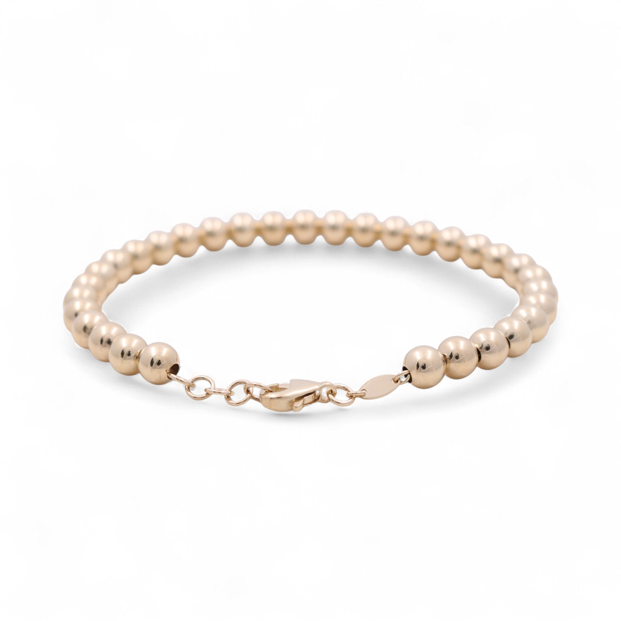 14K Yellow Gold Beads Women's Bracelet - Miral Jewelry