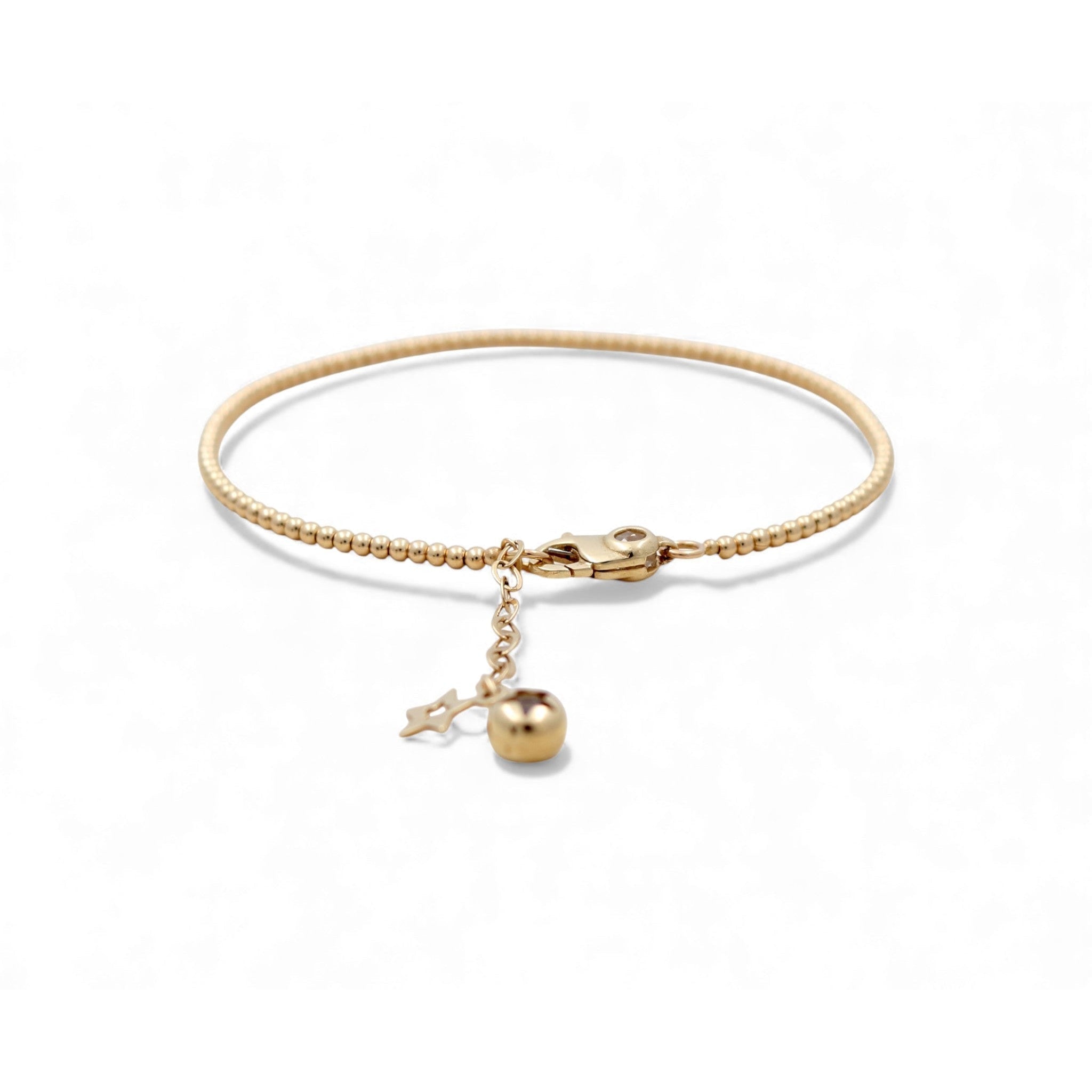 14K Yellow Gold Adjustable Bead Bracelet 8in, 5.5 g – view 2