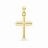 14K Yellow Gold Beveled Cross Pendant – 1.3 g - Miral Jewelry