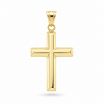 14K Yellow Gold Beveled Cross Pendant – 2.4 g - Miral Jewelry