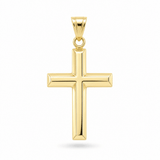 14K Yellow Gold Beveled Cross Pendant – 2.4 g - Miral Jewelry