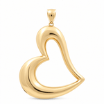 14K Yellow Gold Big Heart Pendant - Miral Jewelry