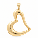 14K Yellow Gold Big Heart Pendant - Miral Jewelry