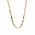 14K Yellow Gold Bismarck Necklace with Hearts 18in