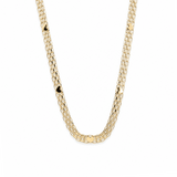14K Yellow Gold Bismarck Necklace with Hearts 18in