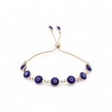14K Yellow Gold Blue Eye Bracelet Women's - Miral Jewelry