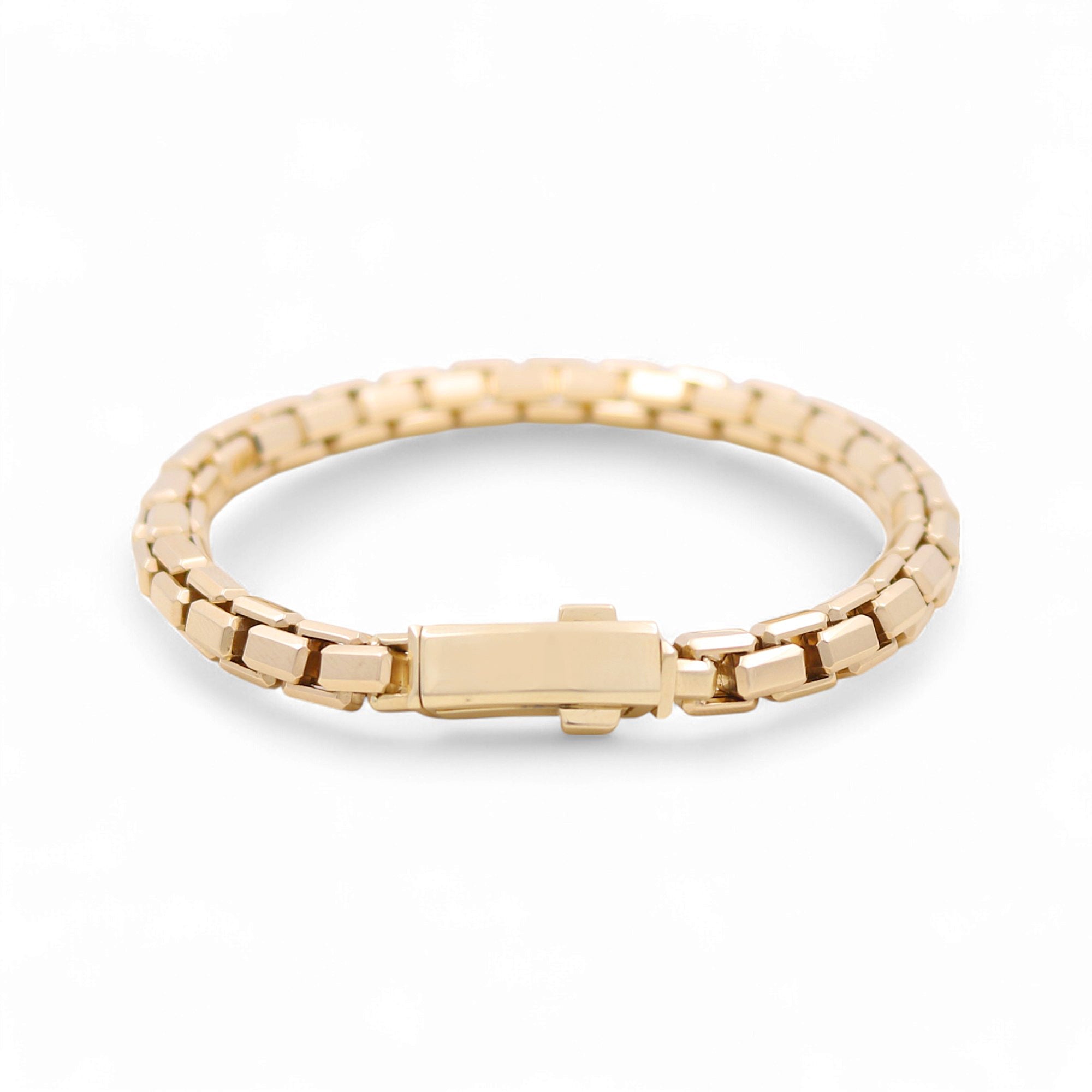 14K Yellow Gold Box Bracelet - Miral Jewelry