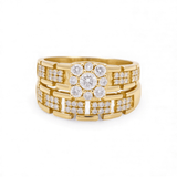 14K Yellow Gold Bridal Set with CZ Fashion Women's Ring - Miral Jewelry