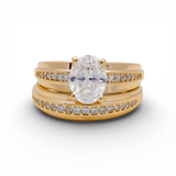 14K Yellow Gold Bridal Set with CZ Fashion Women's Ring - Miral Jewelry