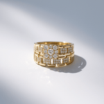 14K Yellow Gold Bridal Set with CZ Fashion Women's Ring - Miral Jewelry