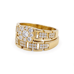14K Yellow Gold Bridal Set with CZ Fashion Women's Ring - Miral Jewelry