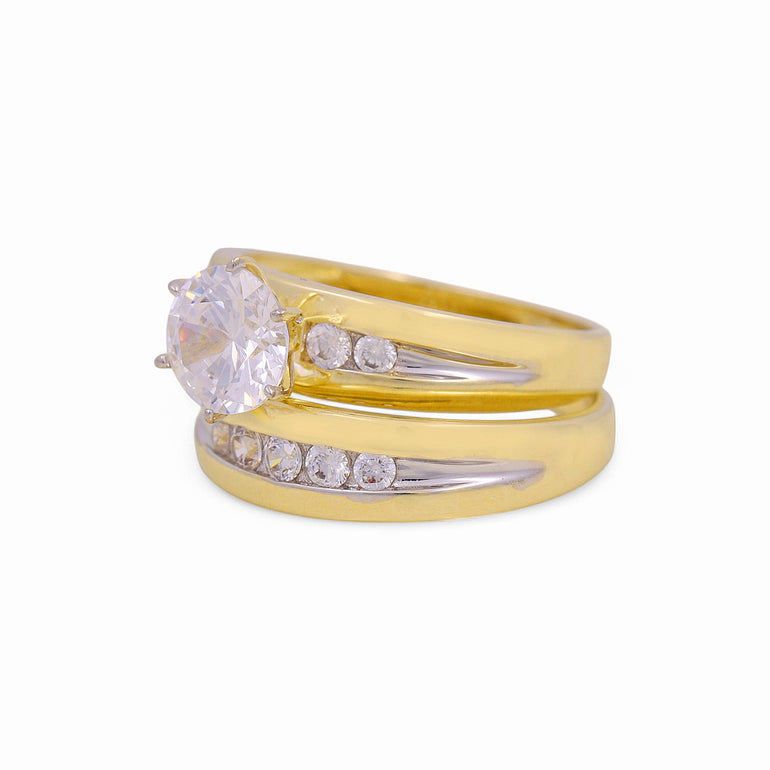 14K Yellow Gold Bridal Set Women's Ring - Miral Jewelry