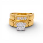 14K Yellow Gold Bridal with CZ Fashion Women's Ring - Miral Jewelry