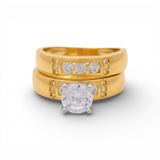14K Yellow Gold Bridal with CZ Fashion Women's Ring - Miral Jewelry
