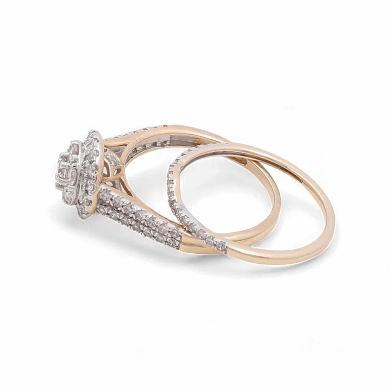 14K Yellow Gold Bridal Woman Ring with Diamonds - Miral Jewelry