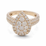 14K Yellow Gold Bridal Woman Ring with Diamonds - Miral Jewelry