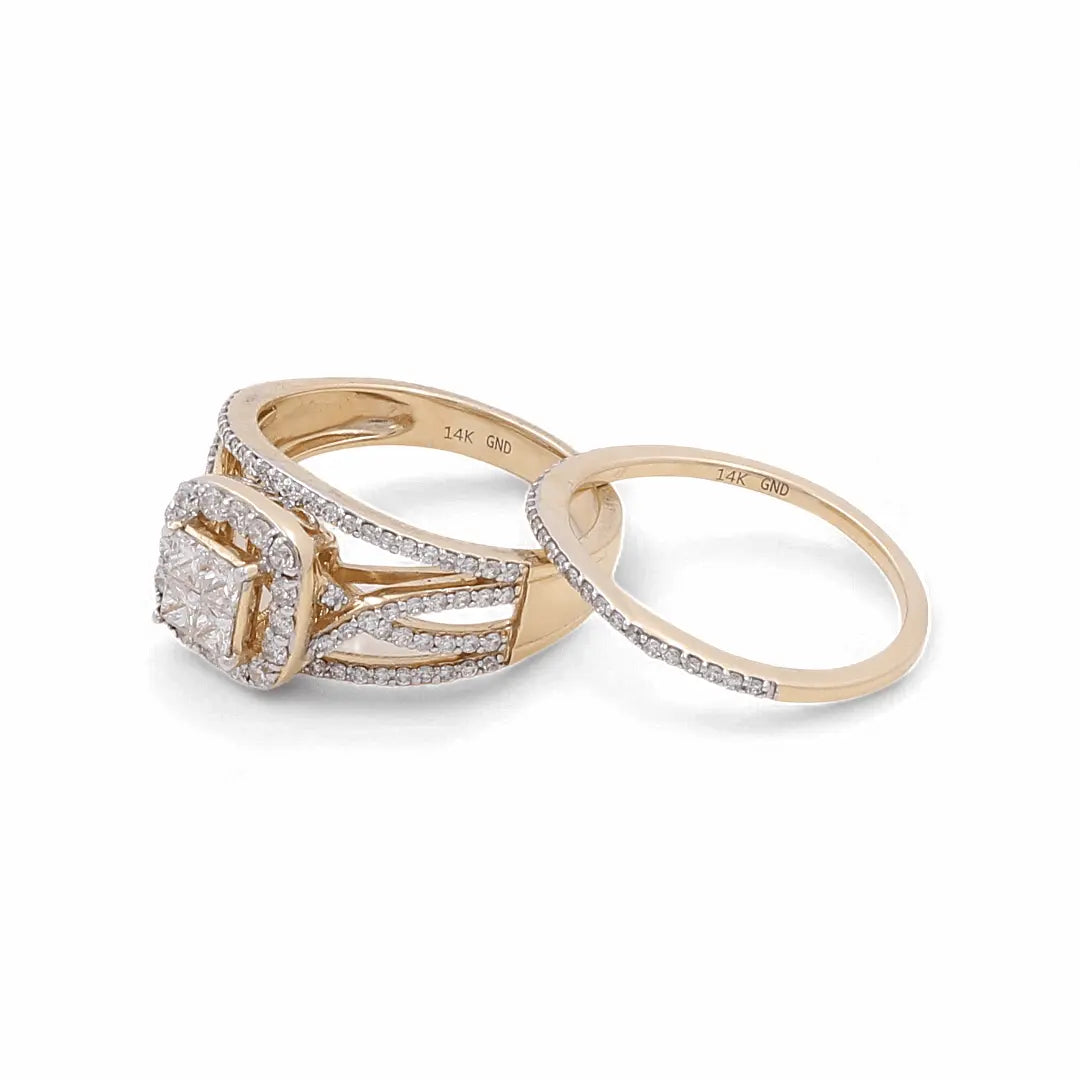 14K Yellow Gold Bridal Woman Ring with Diamonds - Miral Jewelry