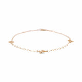 14K Yellow Gold Butterflies Ankle Bracelet - Miral Jewelry