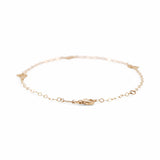 14K Yellow Gold Butterflies Ankle Bracelet - Miral Jewelry
