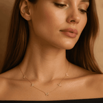 14k Yellow Gold Butterflies Diamond Necklace with 0.65 Tw Round Diamonds - Miral Jewelry