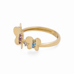 14K Yellow Gold Butterflies Fashion Women's Ring - Miral Jewelry