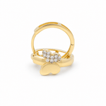 14K Yellow Gold Butterflies Hoop Earrings - Miral Jewelry