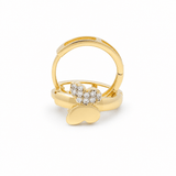 14K Yellow Gold Butterflies Hoop Earrings - Miral Jewelry