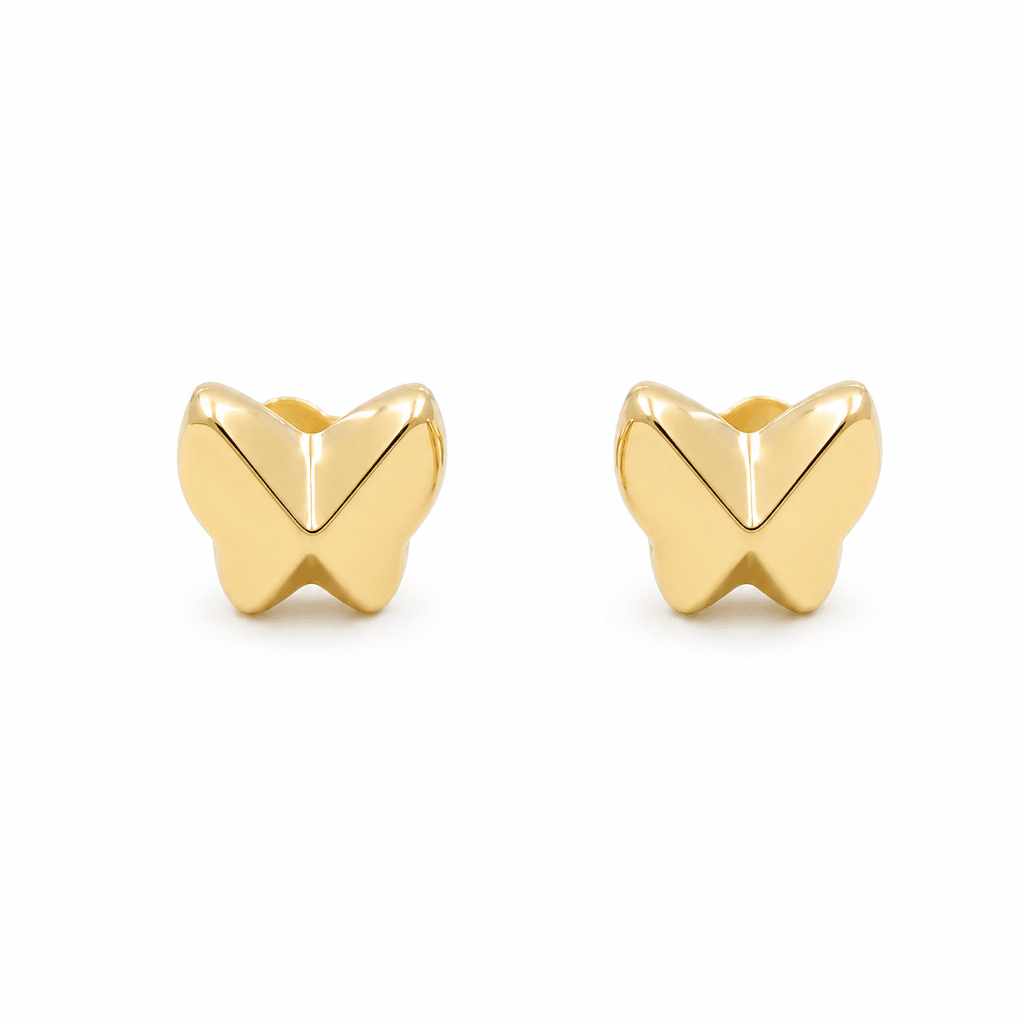 14K Yellow Gold Butterfly Earrings - Miral Jewelry