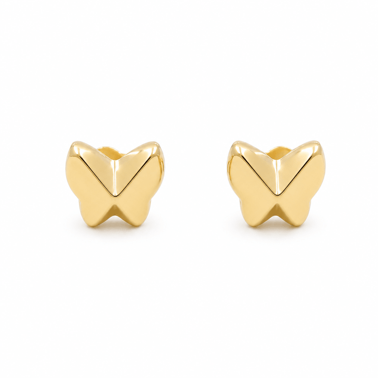 14K Yellow Gold Butterfly Earrings - Miral Jewelry
