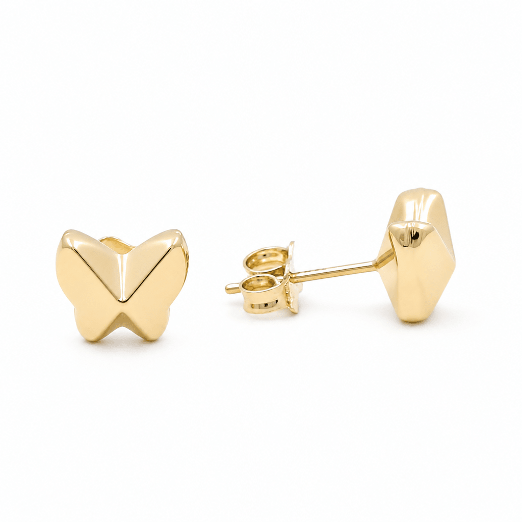 14K Yellow Gold Butterfly Earrings - Miral Jewelry