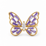 14K Yellow Gold Butterfly Fashion Women's Ring - Miral Jewelry