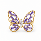 14K Yellow Gold Butterfly Fashion Women's Ring - Miral Jewelry