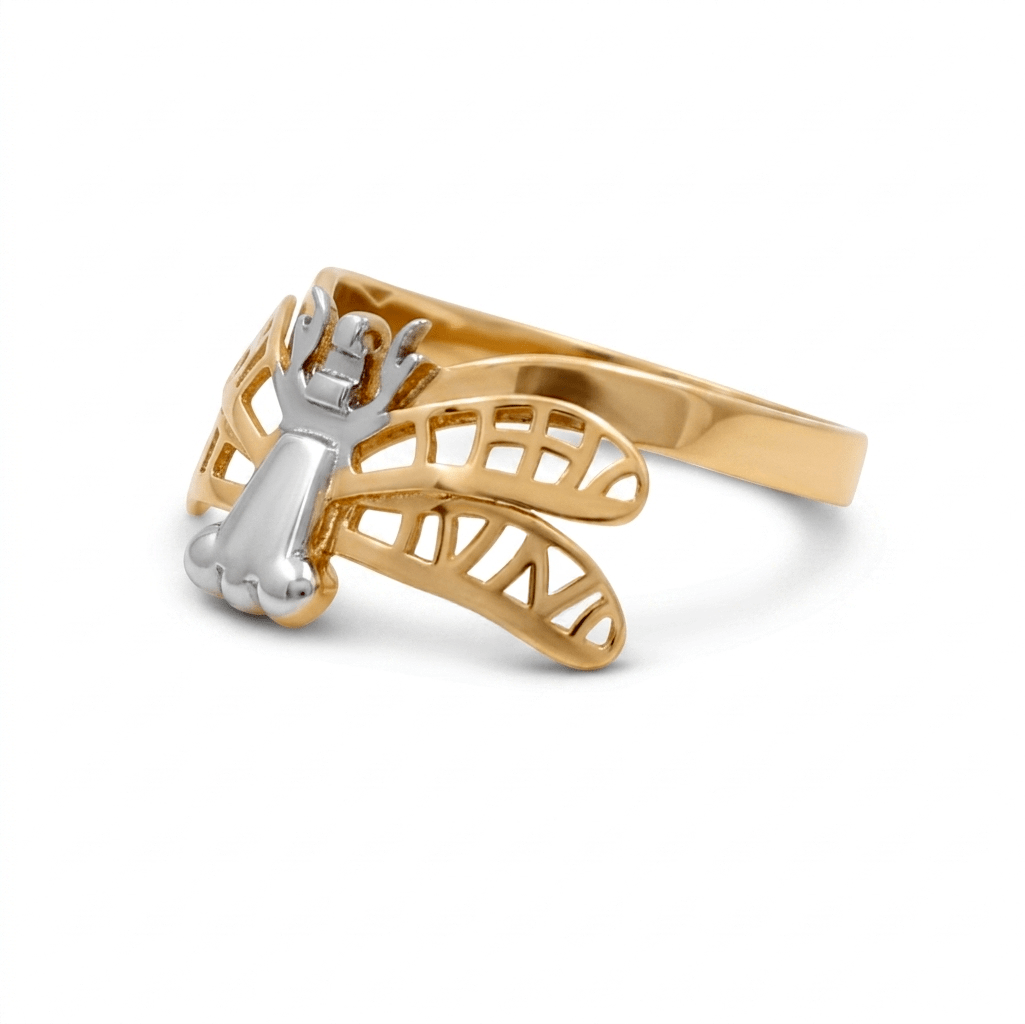14K Yellow Gold Butterfly Fashion Women's Ring - Miral Jewelry