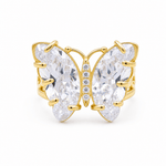 14K Yellow Gold Butterfly Fashion Women's Ring - Miral Jewelry