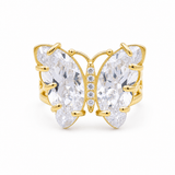 14K Yellow Gold Butterfly Fashion Women's Ring - Miral Jewelry