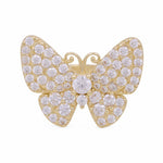 14K Yellow Gold Butterfly with Cz Fashion Women's Ring - Miral Jewelry