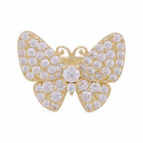 14K Yellow Gold Butterfly with Cz Fashion Women's Ring - Miral Jewelry
