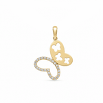14K Yellow Gold Butterfly Pendant with CZ Accents 1.1 g
