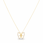 14K Yellow Gold Butterfly Women's Necklace 18" - Miral Jewelry