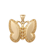 14K Yellow Gold Butterfly Women's Pendant - Miral Jewelry
