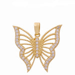 14K Yellow Gold Butterfly Women's Pendant - Miral Jewelry