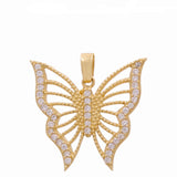 14K Yellow Gold Butterfly Women's Pendant - Miral Jewelry
