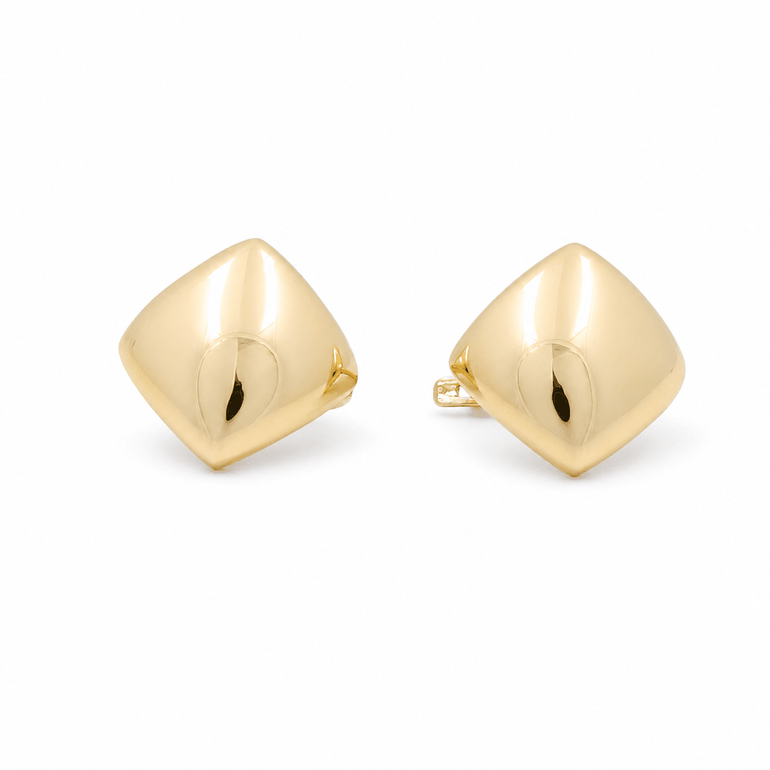 14K Yellow Gold Button Earrings - Miral Jewelry