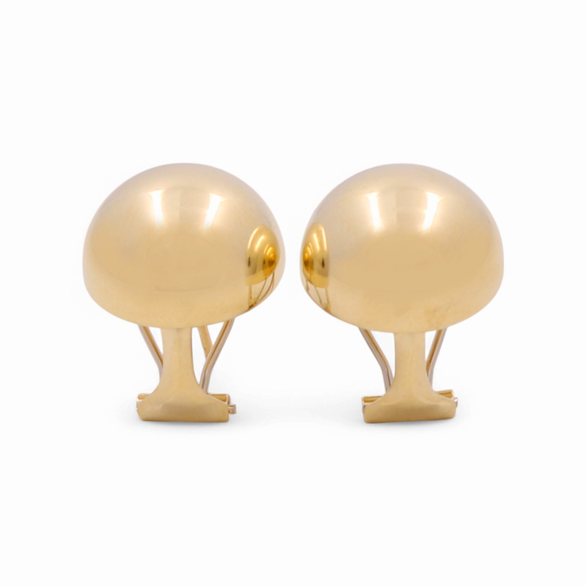 14K Yellow Gold Dome Button Earrings 3.6 g – view 2