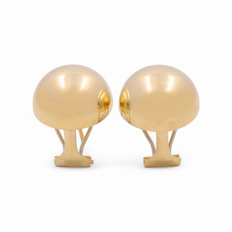 14K Yellow Gold Button Earrings - Miral Jewelry