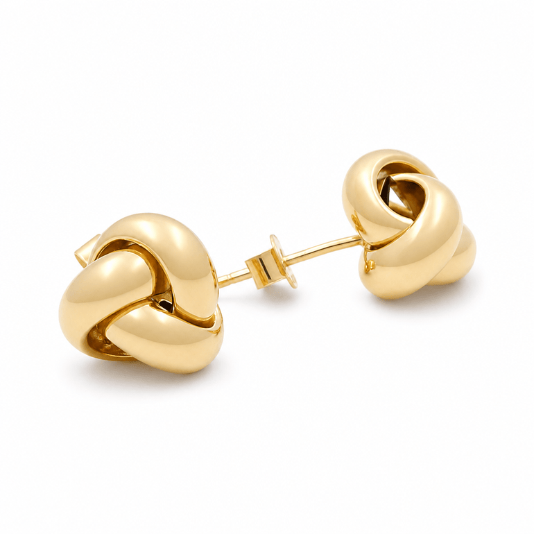14K Yellow Gold Button Earrings - Miral Jewelry