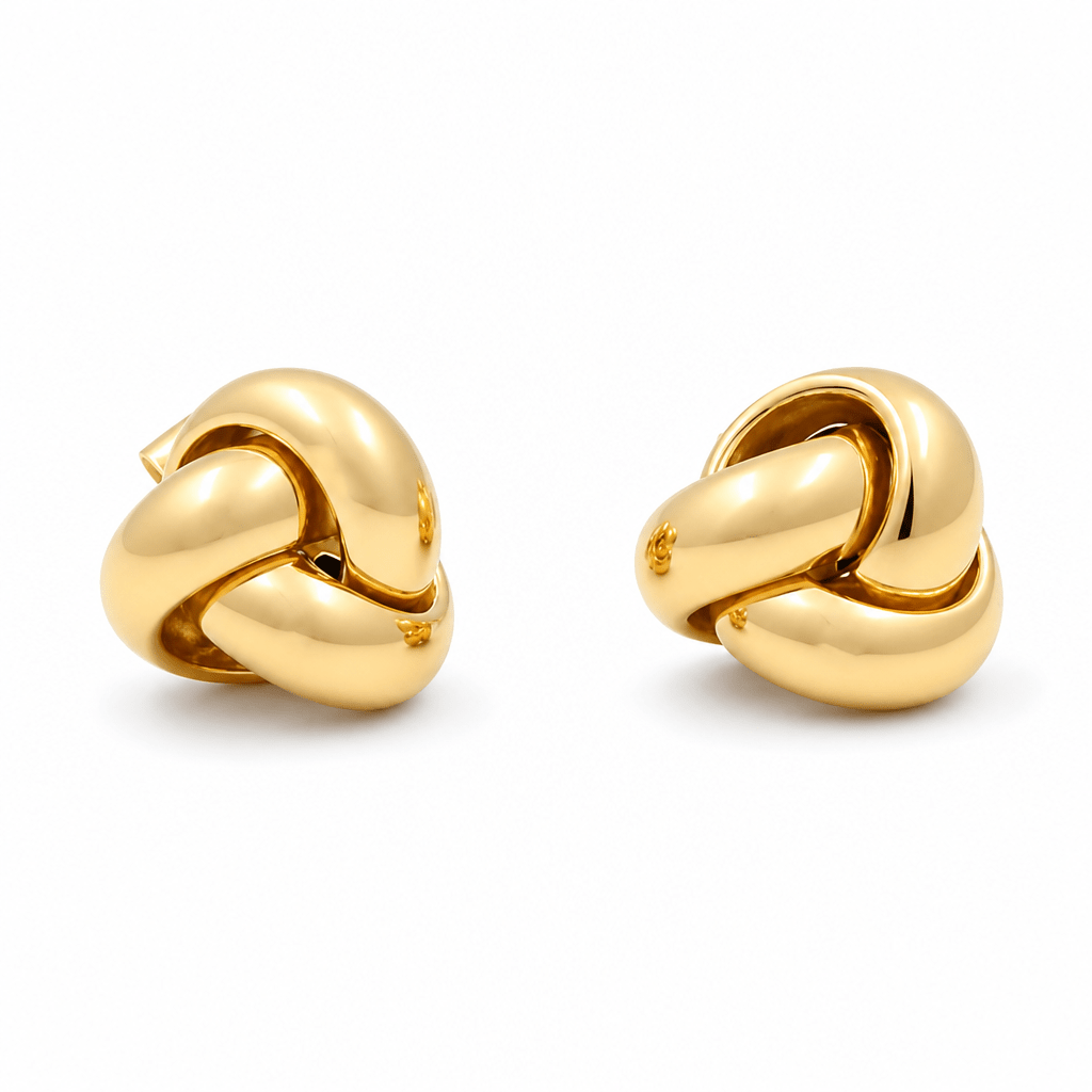 14K Yellow Gold Button Earrings - Miral Jewelry