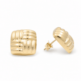 14K Yellow Gold Button Earrings - Miral Jewelry