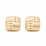 14K Yellow Gold Button Earrings - Miral Jewelry