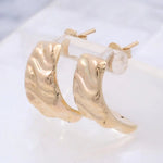 14K Yellow Gold Button Women's Earrings - Miral Jewelry